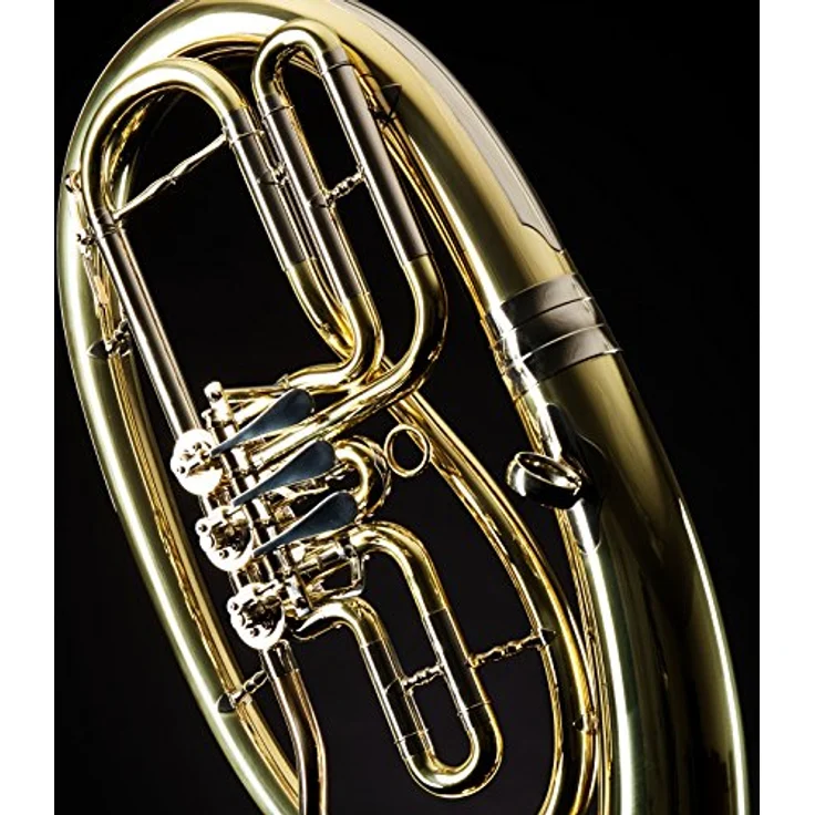 B&S 32/2-L Bb-Tenorhorn, 3 Drehventile, Goldmessing Mundrohr, Klarlack Oberfläche, inkl. Koffer und Mundstück – Bild 4