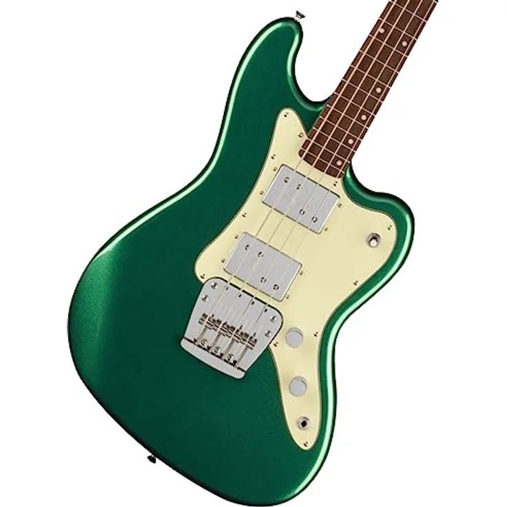 Squier Paranormal Rascal Bass HH SWG, E-Bass mit Pappel-Korpus, Ahorn-Hals, 2x Humbucker, Sherwood Green
