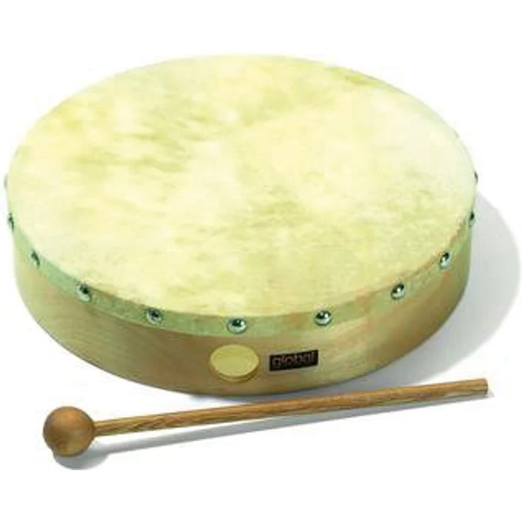 Sonor CGHD10N Hand Drum, Naturfell, genagelt, mit Schlägel, Durchmesser 25 cm, Höhe 5,5 cm – Bild 2