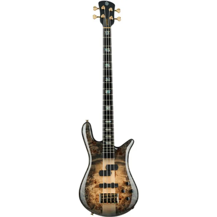 Spector Euro 4 CST Natural Black Burst, 4-Saiter E-Bass mit durchgehendem Hals, aktiven EMG Pickups und glänzendem Finish