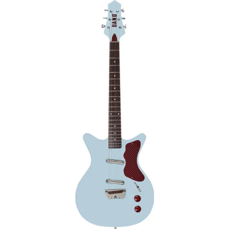 Danelectro Dan O. Cool Aqua, E-Gitarre mit semi-hollow Korpus, 2 Lipstick Single Coils, Aqua