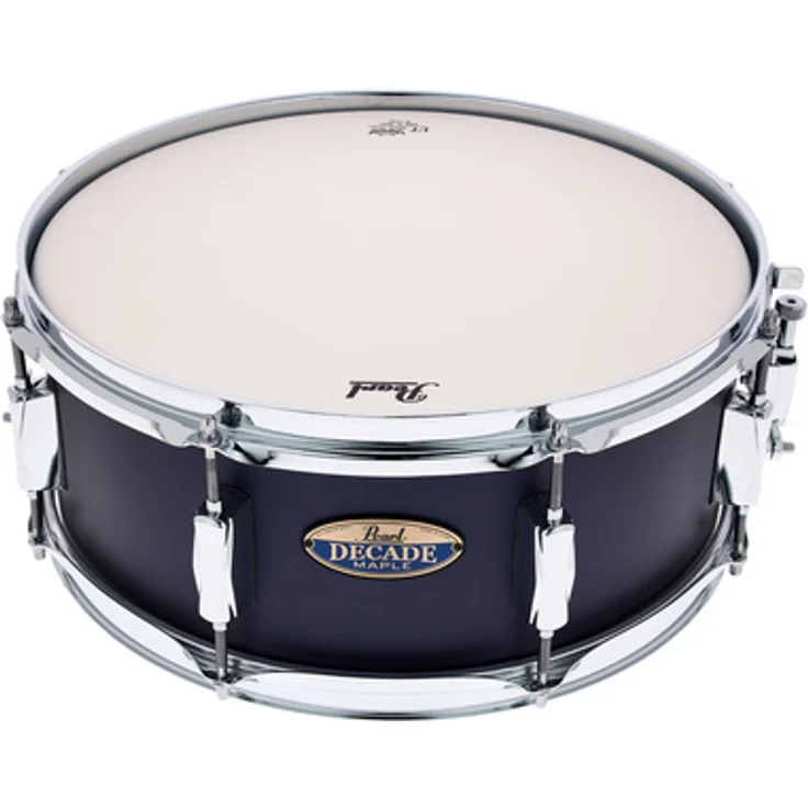 Pearl Decade Maple 14"x5,5" Snare Drum, Ultramarine Velvet, 6-lagiger Ahornkessel, Hochglanzlack, verchromte Hardware, Remo Felle