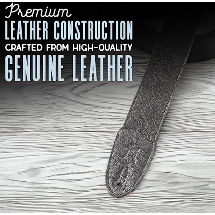 Levys Garment Leather Strap 3" BK, Gitarrengurt aus Bekleidungsleder, schwarz, verstellbar von 114 cm bis 175 cm – Bild 3