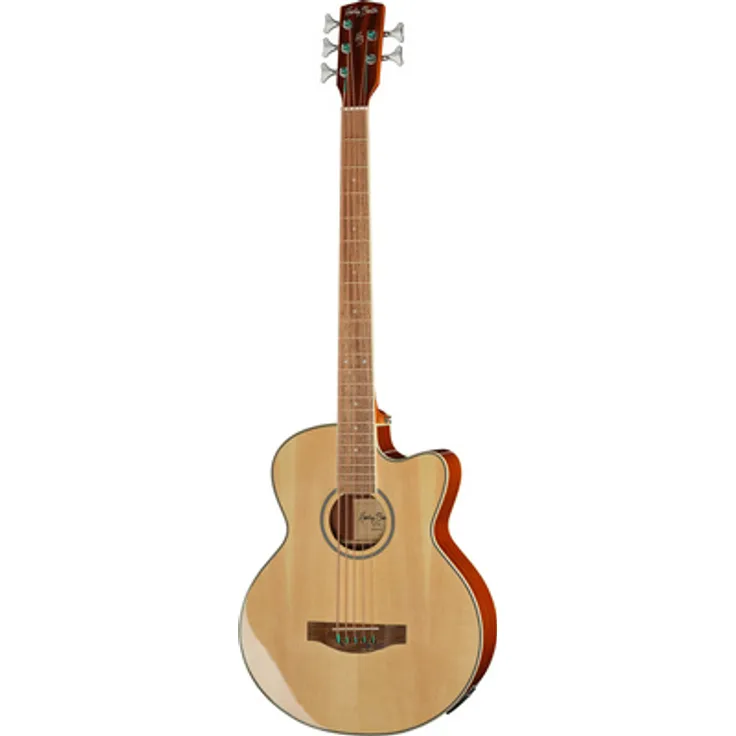 Harley Benton B-35NT Acoustic Bass, Super Jumbo 5-saitig mit Fichten Decke, Sapele Mahagoni, 4-Band EQ und Stimmgerät, Natur Hochglanz