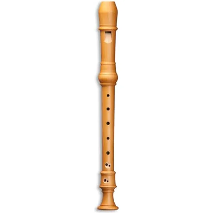 Mollenhauer 5107 Denner Sopranblockflöte, 3-teilig aus Birnbaum mit barocker Griffweise und Doppelloch, a1 = 442 Hz, inklusive Baumwolltasche