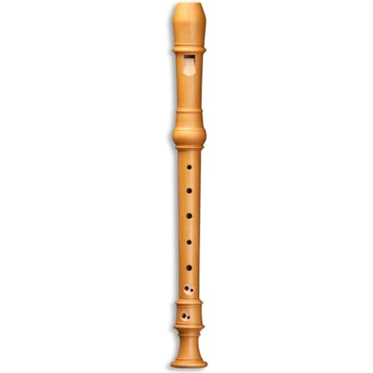 Mollenhauer 5107 Denner Sopranblockflöte, 3-teilig aus Birnbaum mit barocker Griffweise und Doppelloch, a1 = 442 Hz, inklusive Baumwolltasche – Bild 1