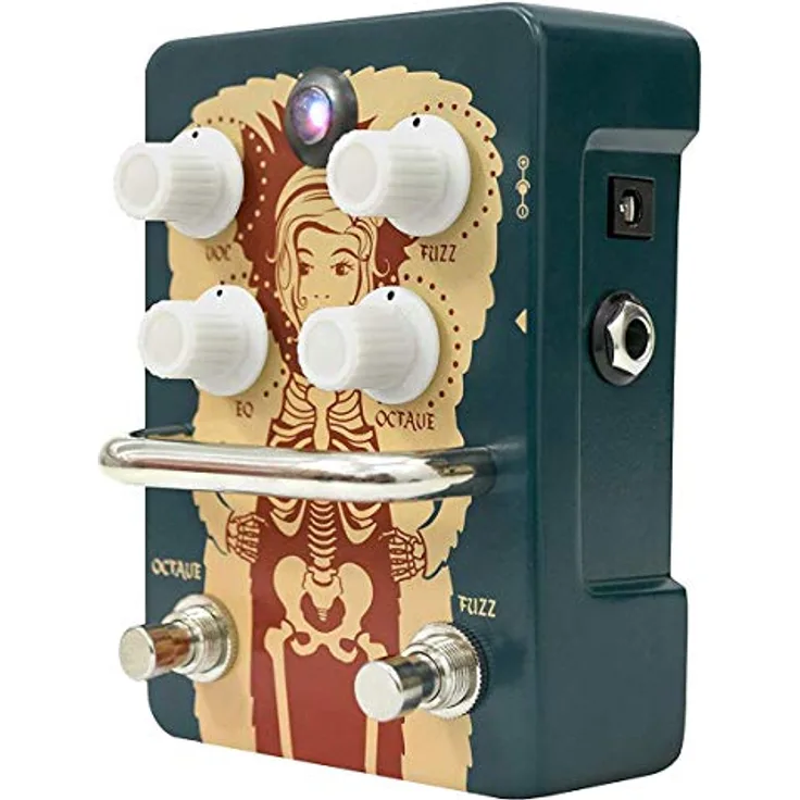 Orange Fur Coat, Fuzz Pedal für E-Gitarre mit Volume- und Fuzz-Regler, inklusive EQ Tone-Control und Oktaveneffekt, Betrieb über 9V-Batterie oder optionales 9V- oder 12V DC-Netzteil