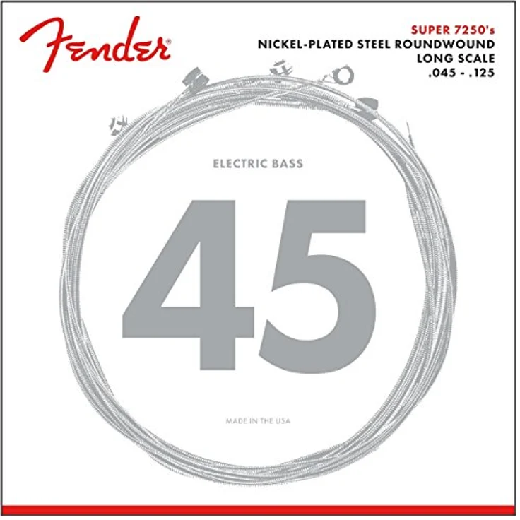 Fender 7250 Bass Strings 5er Set, Nickel Plated Steel, Long Scale, .045-.125 Gauges – Bild 1