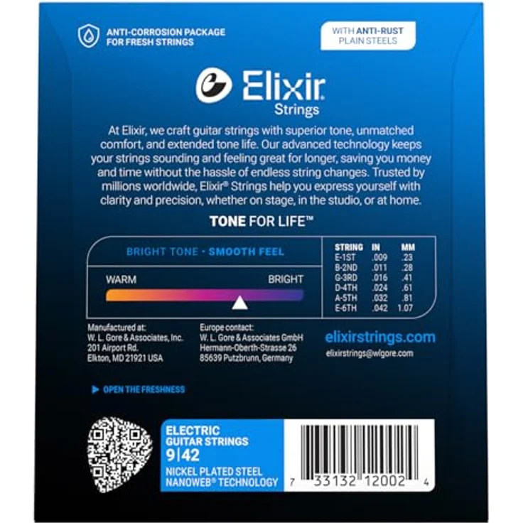 Elixir® Saiten E-Gitarrensaiten mit NANOWEB®-Beschichtung, Super Light (.009-.042), nickelbeschichtete Stahl-Wicklung – Bild 2
