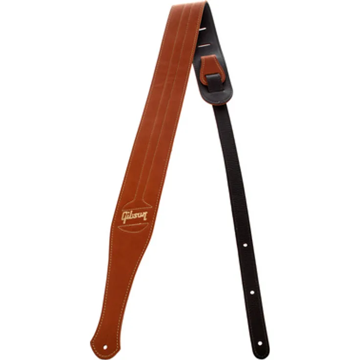Gibson The Classic, Leder Gitarrengurt in Braun, verstellbar von 48"/122cm bis 60"/142cm, Breite 6,5 cm