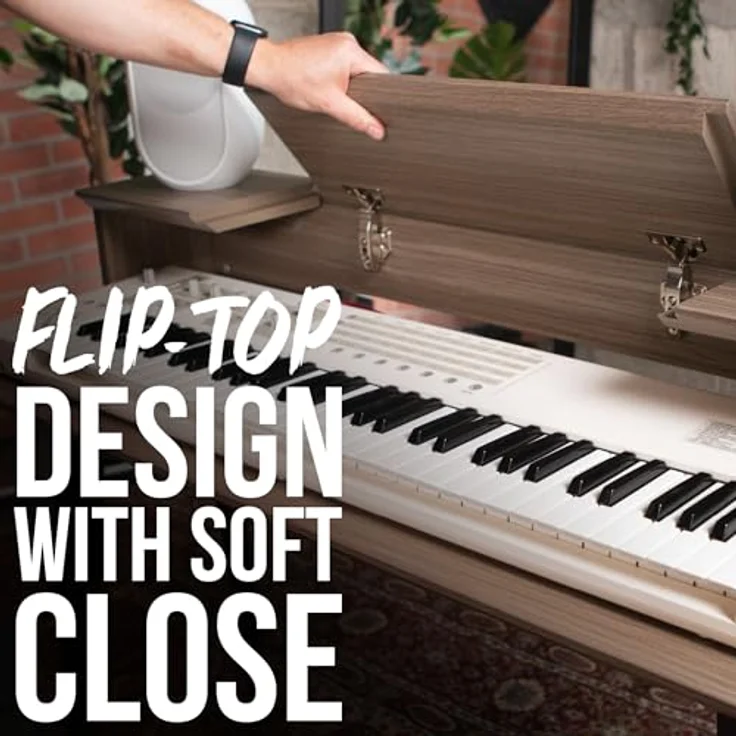 Gator Frameworks Elite Series Keyboard Möbel, Tisch für 88-Tasten-Keyboards mit doppelstöckiger Plattform und Kabelmanagement, Ahorn (GFW-ELITEKEYTBL88-MPL) – Bild 3