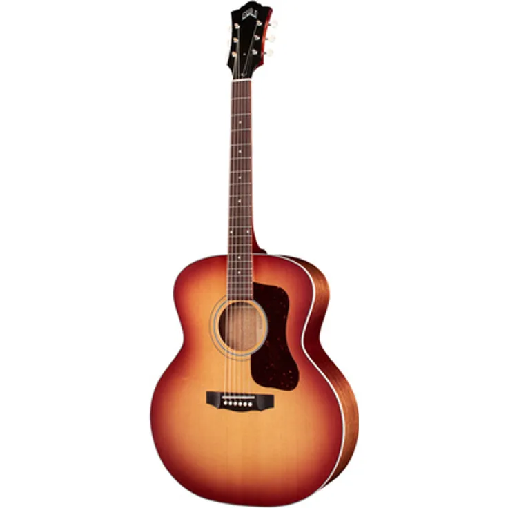 Guild F-40 Standard Pacific Sunset Burst Vintage Gloss, Westerngitarre mit massiver Sitka Fichten Decke und Mahagoni Boden, inkl. Deluxe Humidified Holzkoffer