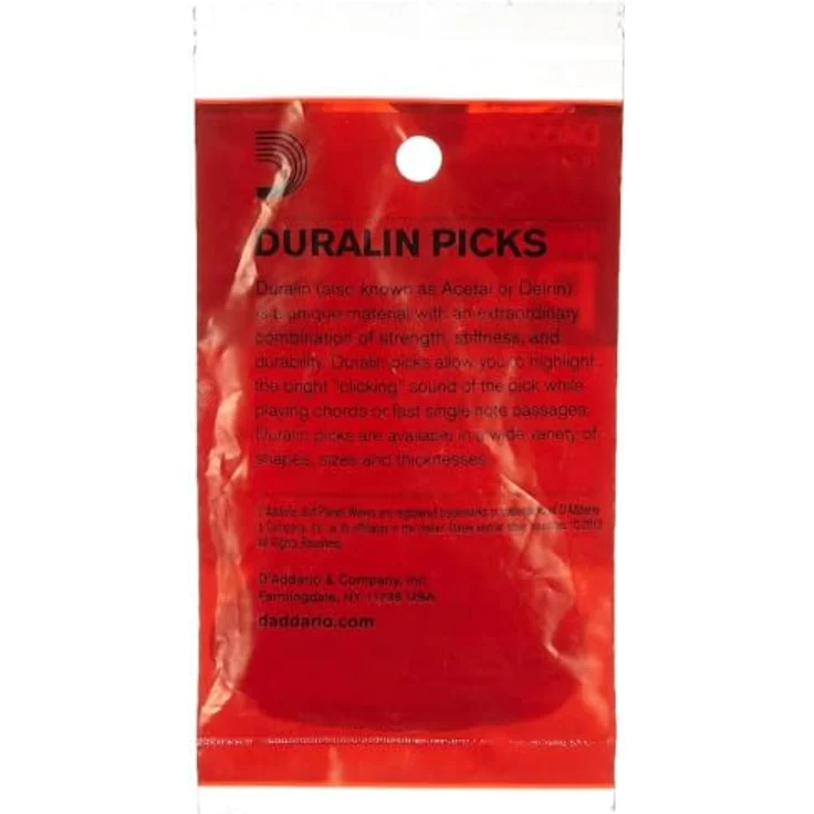 D'Addario 7DRD1-10 Planet Waves Duragrip Plektren, 0,50mm, 10 Stück, mit einzigartiger geprägter Grifffläche aus Duralin – Bild 3