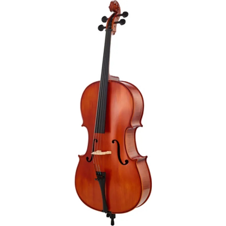 Hidersine Vivente Cello Set 1/2, Cello mit massiver Fichtendecke, Ahornboden, Ebenholzgriffbrett und Aluminium Saitenhalter, inkl. Bogen und Tasche