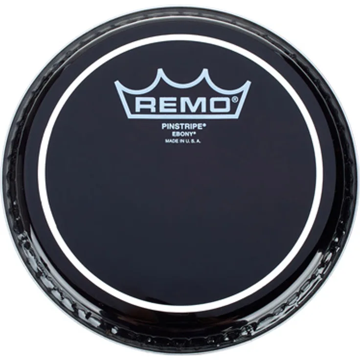 Remo 06" Pinstripe Ebony, doppellagiges Schlagzeugfell in Schwarz mit vollem Klangspektrum