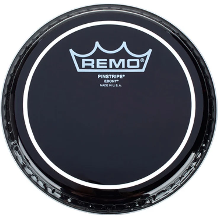 Remo 06" Pinstripe Ebony, doppellagiges Schlagzeugfell in Schwarz mit vollem Klangspektrum