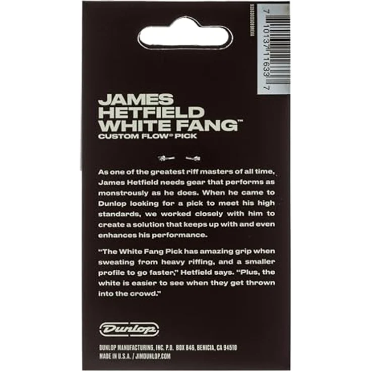 Jim Dunlop Plektrum Ultex Hetfield's White Fang, 1,14mm, 6 Stück, Weiß - für präzise Kontrolle und kraftvolle Riffs – Bild 2