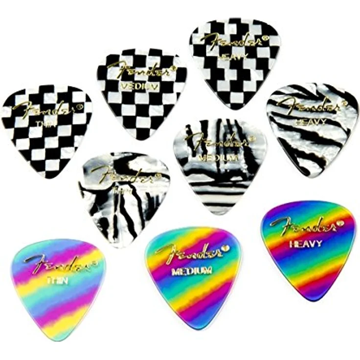 Fender 351 Checker Picks Medium Set, Plektren mit 12 Stück im Checker Pattern, Stärke Medium – Bild 2