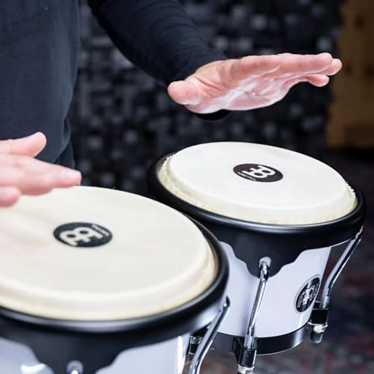 Meinl HB50WH Bongo Bright White, 6,5" Macho & 7,5" Hembra, ABS Kunststoff, handselektierte Wasserbüffelfelle, inklusive Stimmschlüssel – Bild 7