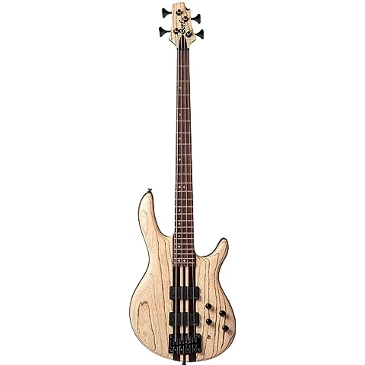 Cort A4 Ultra Ash, E-Bass aus Mahagoni mit Sumpfesche-Decke, 24 Bünde, Fishman Fluence Tonabnehmer, Natur