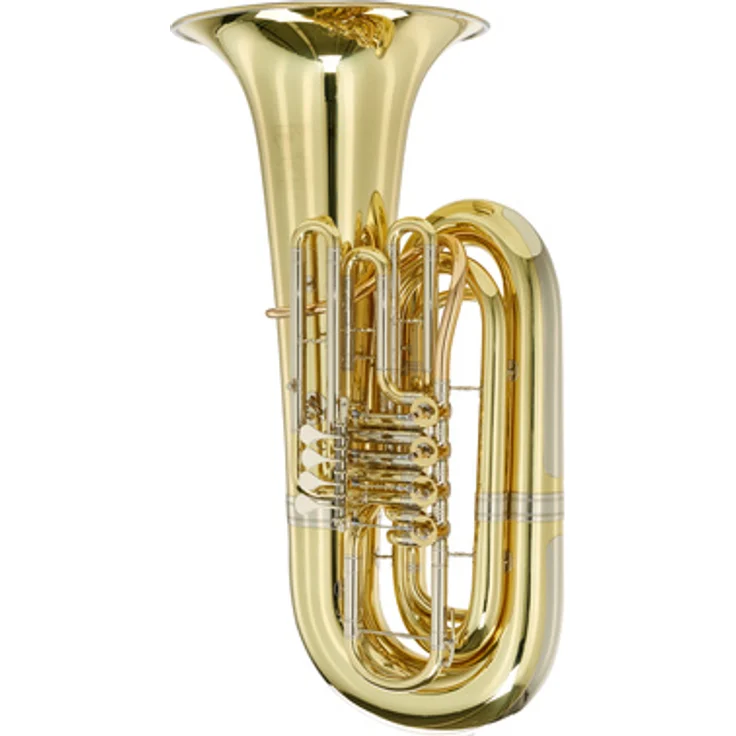 Melton 195-L "Fafner" Bb-Tuba, Messing lackiert, 5/4 Größe, 4 Drehventile, inkl. Mundstück und Gig Bag
