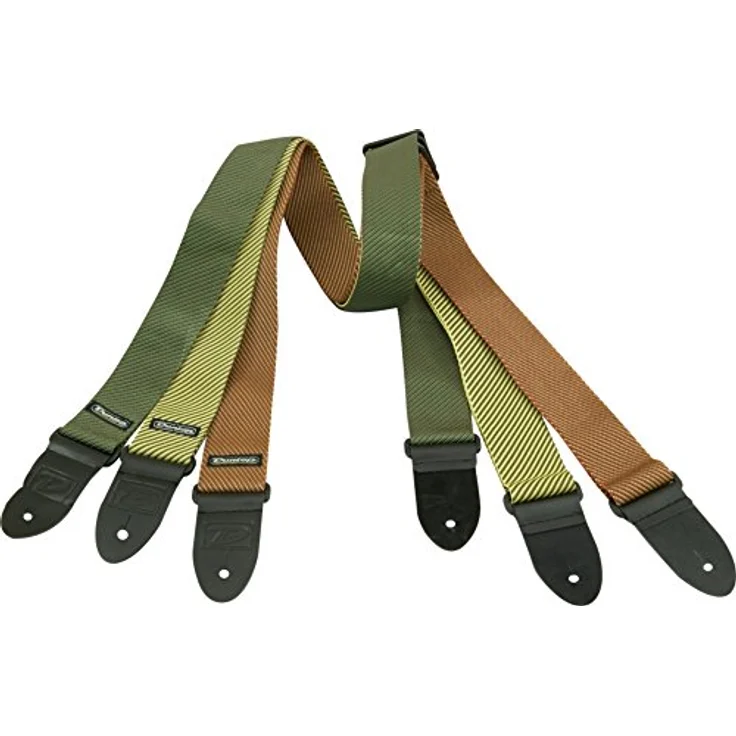 Dunlop Classic Tweed Strap, Gitarrengurt aus Polyester mit Leder-Endstück, verstellbar von 104 cm bis 183 cm, Tweed-Farbe – Bild 2
