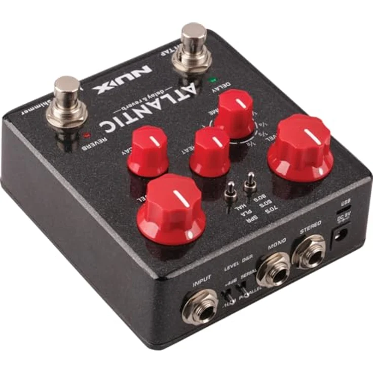 Nux Atlantic Delay & Reverb, Effektpedal mit 3 Delay- und 3 Reverb-Modi, USB-Port für Firmware-Updates, schwarz – Bild 3