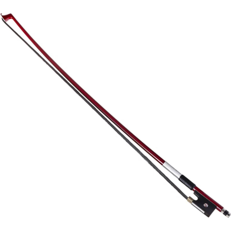 Artino BF-29 Violin Bow 1/4, brauner Geigenbogen aus Fiberglas mit Ebenholzfrosch und schwarzer Behaarung