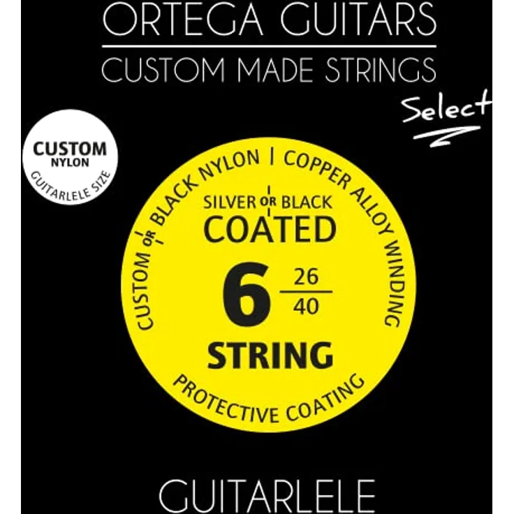 Ortega Guitars Custom Made Strings - Select - Nylon beschichtet für Travel Guitar/Guitarlele - langlebig, stimmstabil, einfach zu wechseln