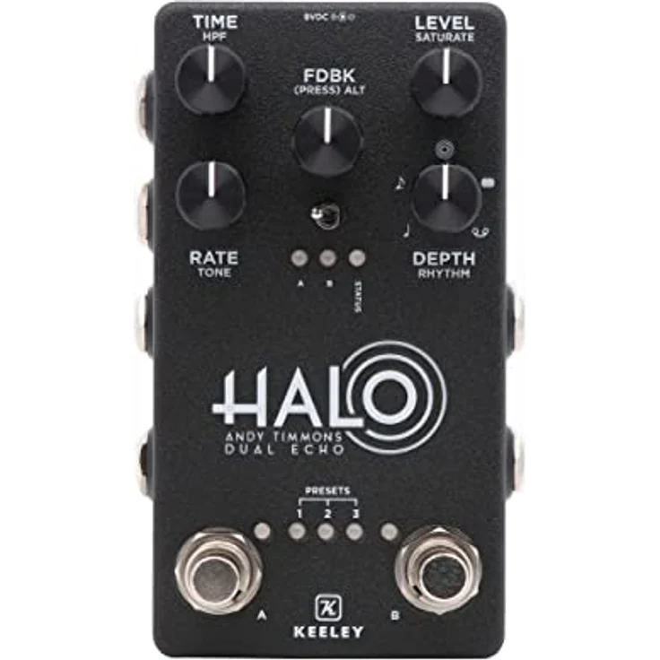 Keeley HALO Andy Timmons Dual Echo, True Stereo Delay Pedal mit 1500 ms max. Delay, 5 Rhythmus-Modi und 8 Presets – Bild 1