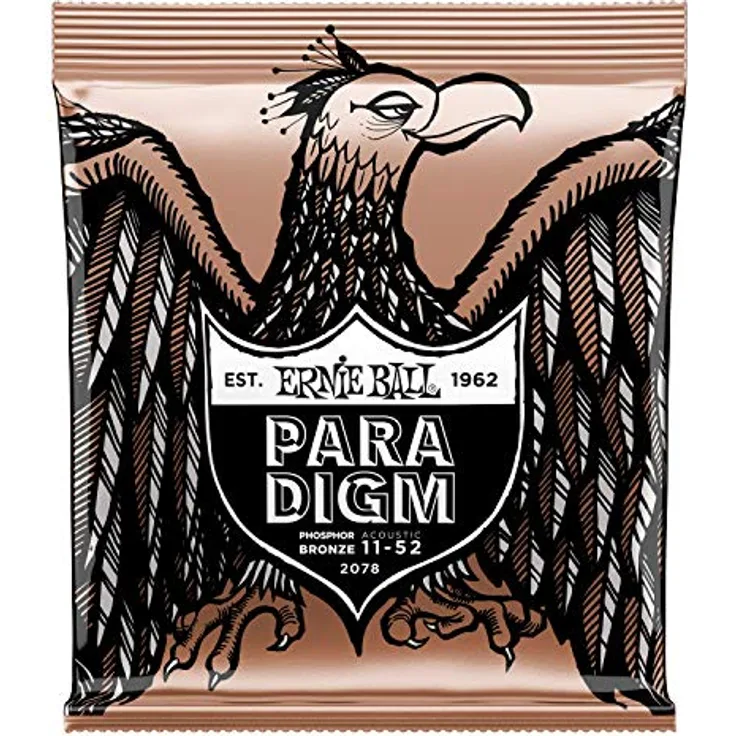 Ernie Ball Paradigm Phosphor B. L 11-52, Akustik Gitarrensaiten mit erhöhtem Korrosionswiderstand und Nanobehandlung, 6er Set