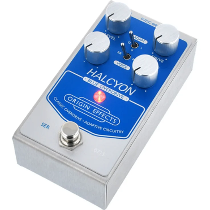 Origin Effects Halcyon Blue Overdrive, Overdrive-Pedal für E-Gitarre mit niedrigem bis mittlerem Gain, blau