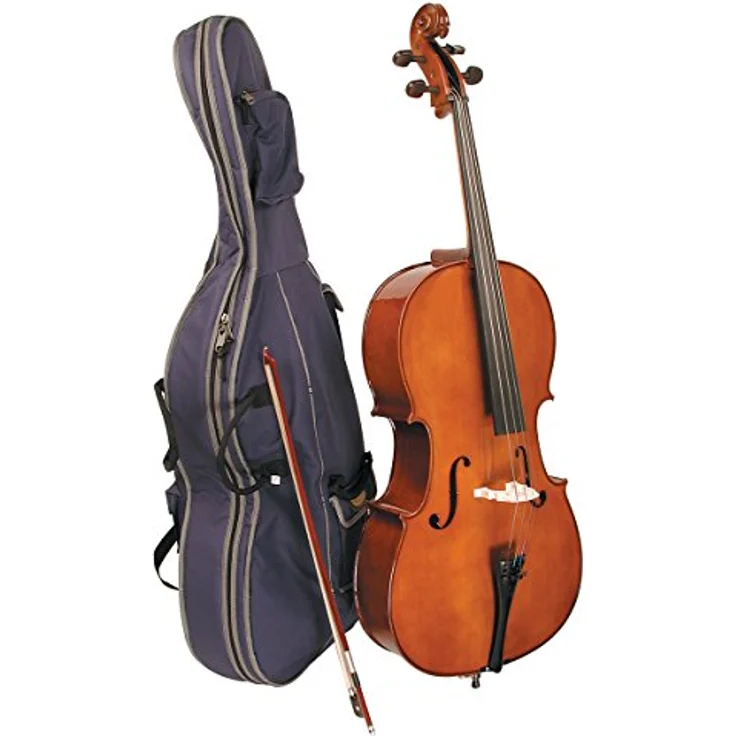 Stentor SR1102 Cello Student I 1/2, Einsteigergarnitur mit Tasche und Bogen, massive Fichtendecke, massiver Ahornkorpus, Griffbrett aus Malas – Bild 2