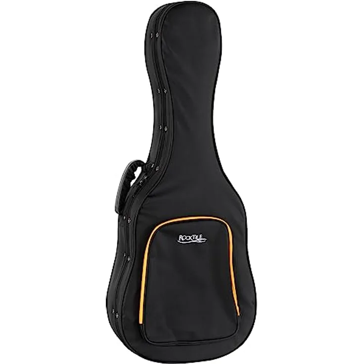 ROCKTILE KGSC-5122BK Klassikgitarre Softcase, Handlicher Leichtkoffer mit gepolstertem Formeinsatz und Rucksackgarnitur, schwarz
