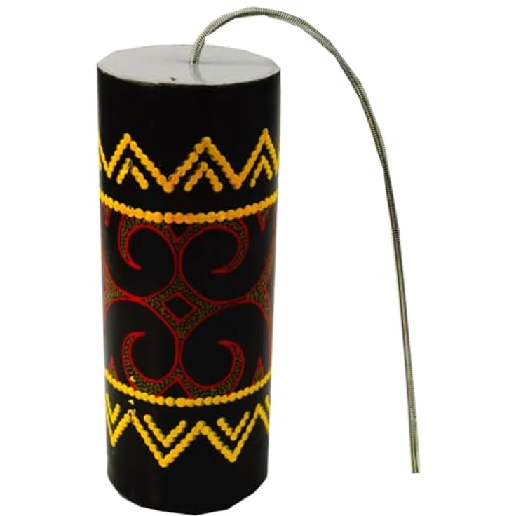 GURU SHOP Gewittermacher, Handgearbeitetes Percussion Instrument aus Holz mit Aboriginimalerei, Donner 3, 20x8x8 cm – Bild 1