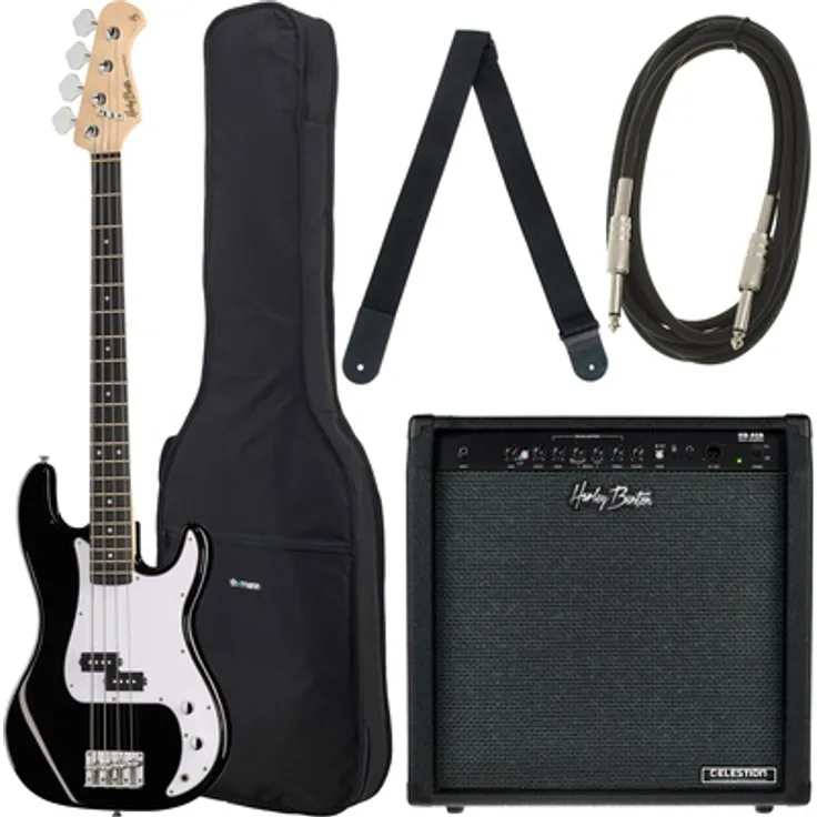 Harley Benton HBP120-Set 3, E-Bass Set mit PB-20 BK Bass, Nylonstrap, Gigbag und Kabel