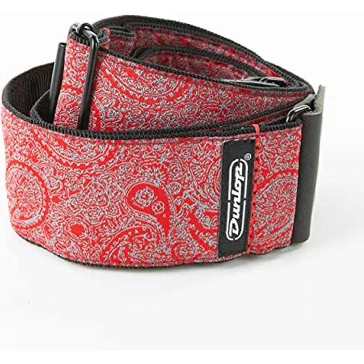 Jim Dunlop Gitarrengurt Jacquard Paisley, rot, langlebig und komfortabel – Bild 1
