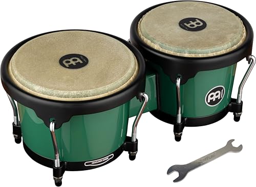Meinl HB50FG Journey Bongo, Bongos in Forest Green mit 6,5" Macho und 7,5" Hembra, ABS Kunststoff, handselektierte Wasserbüffelfelle