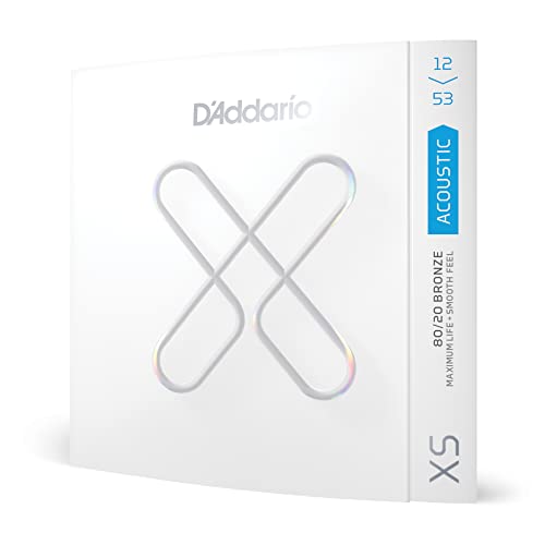 Daddario XSABR1253, Saitensatz für Westerngitarre, Bronze 80/20, Coated Polymer, Stärken 012-053