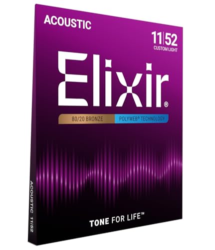 Elixir Polyweb Custom Light Acoustic Saiten, 80/20 Bronze, 011-052, GoreTex
