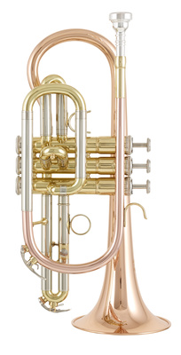 Thomann CR 600 G Bb-Cornet, Monel Ventile, ML-Bohrung, 120mm Goldmessing Schallbecher, lackiert, inkl. Mundstück und Light Koffer