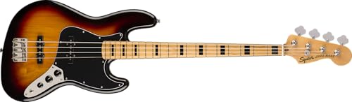 Squier CV 70s Jazz Bass MN, E-Bass mit Pappel Korpus, Ahorn Hals und 3-Color Sunburst Finish