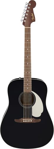 Fender CA STD Redondo IPG BLK, Westerngitarre in Dreadnought-Form mit Fichtendecke, Sapele Korpus und Walnuss-Griffbrett, schwarz