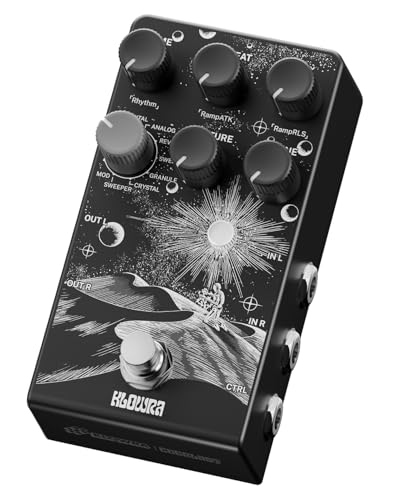 Klowra Everlast Delay Pedal, digitales Gitarren-Effektpedal mit 9 Stereo-Delay-Typen, Tap Tempo, True Bypass und Analog Dry-Through