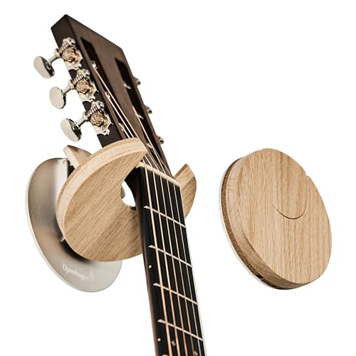 Openhagen HangWithMe E-Gitarre SYM Oak, dekorative Gitarrenwandhalterung aus Eichenholz mit Klappfunktion, geeignet für symmetrische Kopfplatten