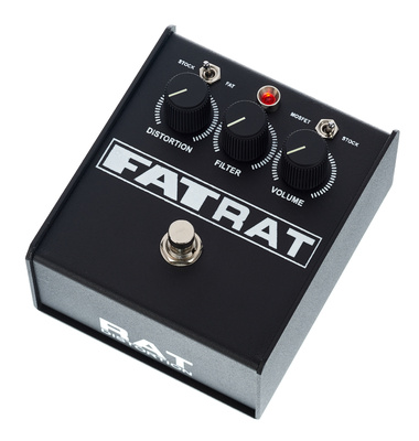 Proco Fatrat, Distortion Effektpedal für E-Gitarre mit verzerrbarem Klangregler, Mosfet/Stock Clipping Schalter, Filter & Volume Regler