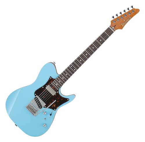 Ibanez TQMS1-CTB, E-Gitarre mit Erlekorpus und Ahorndecke, geröstetem Ahornhals, Palisandergriffbrett und Seymour Duncan Pickups, Celeste Blue