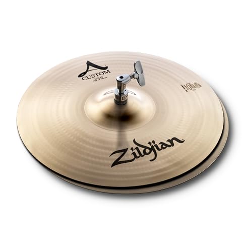 Zildjian A Custom Series 14" Hi-Hat Becken, mitteldünn, Brilliant Finish mit 80/20 Kupferzinnverhältnis, leicht und knackig