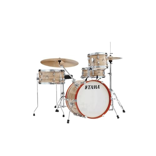 Tama Club Jam Vintage Kit -CMW, Kompakter Kesselsatz mit 18"x12" Bass Drum, Cream Marble Wrap, 6-lagige Mersawa-/Pappelkessel