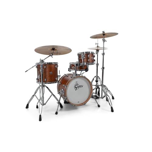 Gretsch Drums Catalina Club Jazz, Schlagzeugset CC2-J484-SWG, 7-lagiger Mahagoni Kessel, Satin Walnut Glaze, 18"x14" Bass Drum, 12"x08" Tom Tom, 14"x14" Stand Tom, 14"x05" Snare Drum